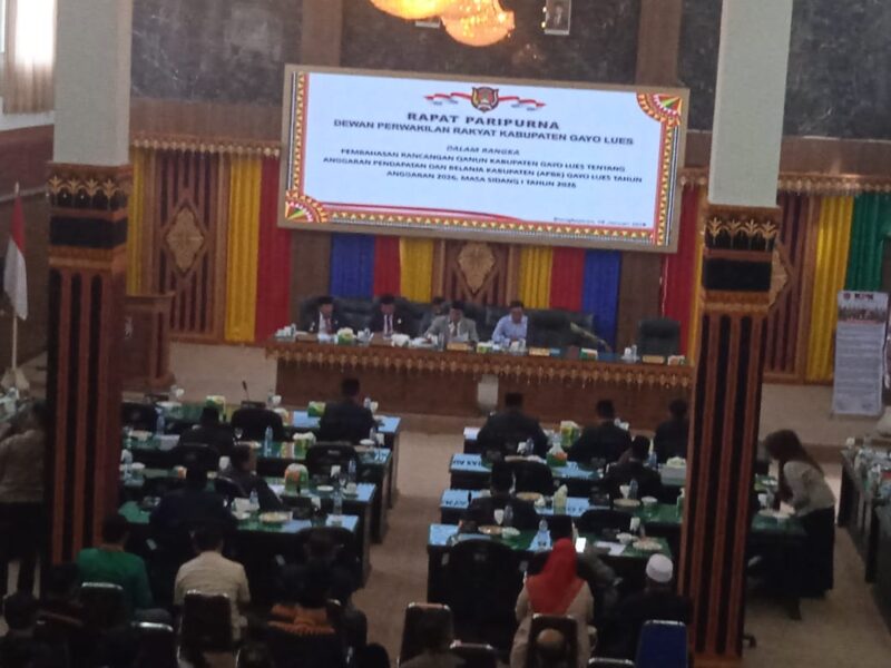 Dewan Perwakilan Rakyat Kabupaten Gayo Lues gelar sidang pertama pembahasan Anggaran 2026, Kamis (8/1/2026)
