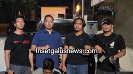 Kasatreskrim Polres Galus, Iptu M Abidinsyah bersama tim saat membekuk tersangka |doc\Polres|